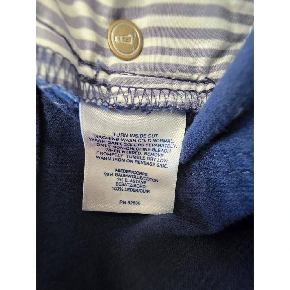Lands End Womens Navy Corduroy Pants Petite 10 Straight Leg Stretch Fit 2 Blue